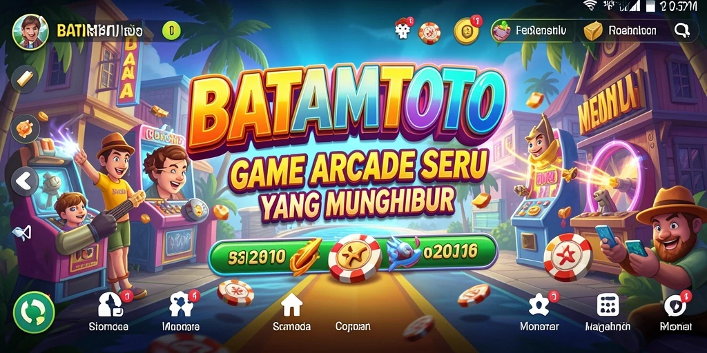 Tangkapan layar <strong>BATAMTOTO</strong> menampilkan gameplay Arcade yang dinamis dan penuh warna.