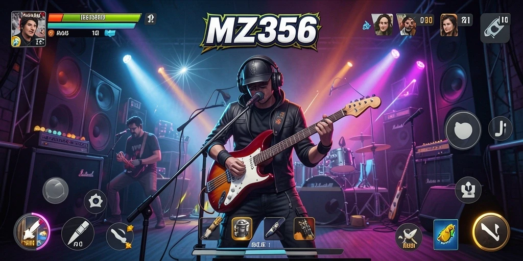 Gameplay MZ356 yang seru dengan berbagai tantangan musik yang menarik.