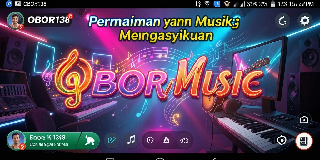Tampilan gameplay OBOR138 dengan berbagai tantangan musik seru.