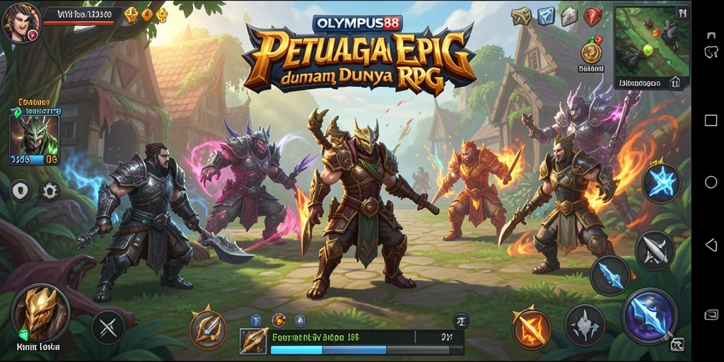 Tangkapan layar dari gameplay OLYMPUS88 yang menampilkan aksi pertarungan RPG.