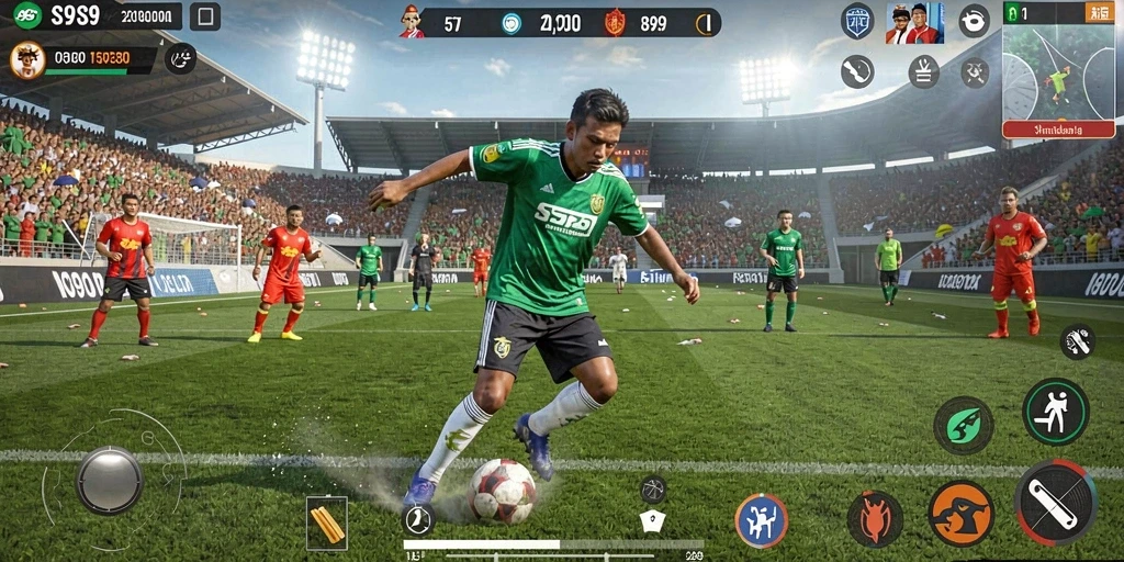 Tampilan gameplay S9S9 yang mendebarkan dalam pertandingan olahraga.