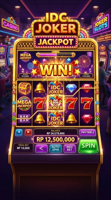 Screenshot aplikasi idcjoker menunjukkan antarmuka pengguna yang ramah.